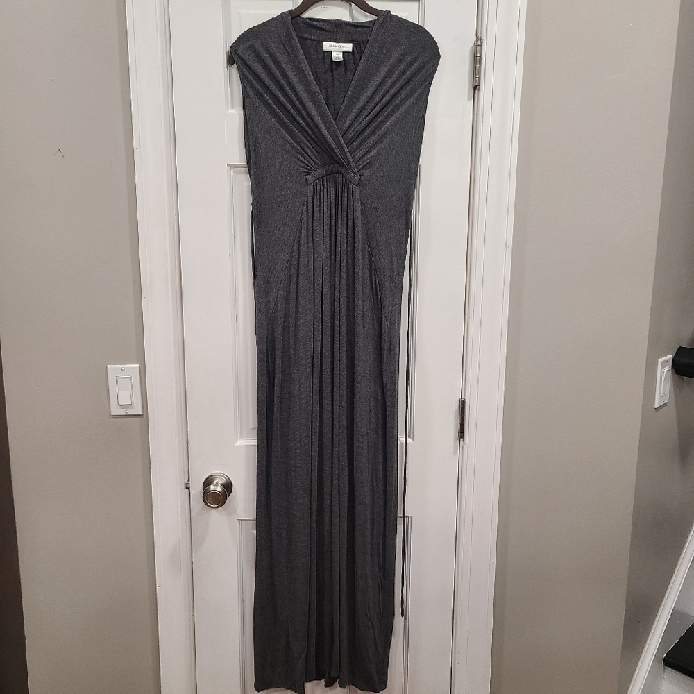 🤰Motherhood Maternity Gray Maxi Dress Sleeveless Cotton Stretch Medium